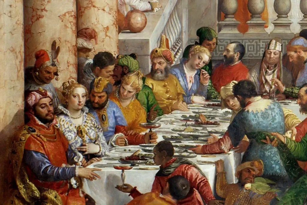 The wedding at Cana (detail): Suleiman the Magnificent also appears at the table