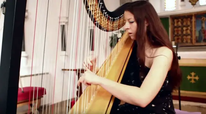Amy Turk plays Toccata and Fugue in D Minor (Bach) on harp