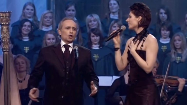 Norwegian soprano Sissel Kyrkjebø and Spanish tenor José Carreras sing Quando sento que mi ami [Serrat]