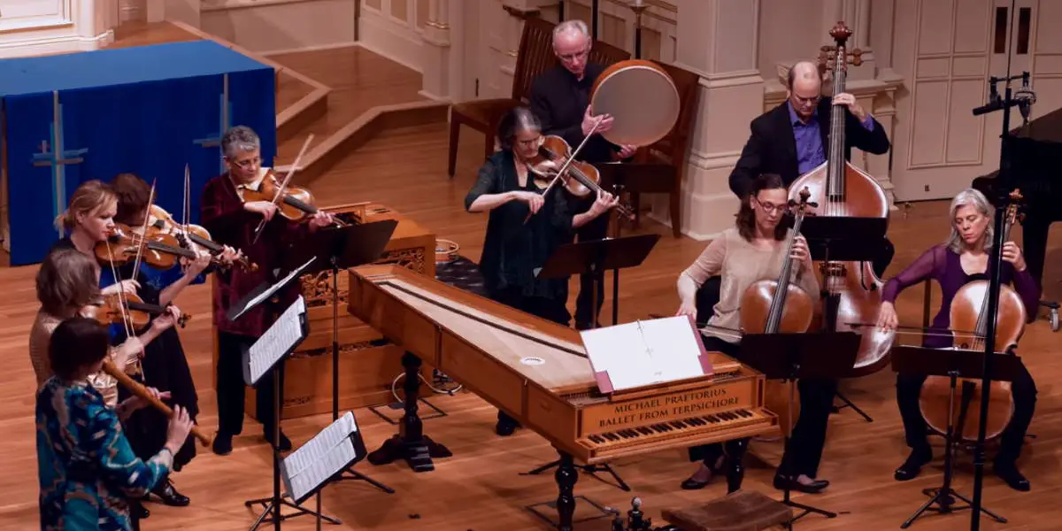California-based early music ensemble Voices of Music performs a suite from the early baroque dance collection Terpsichore (1612) by Michael Praetorius.