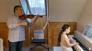 Maxim Vengerov and his daughter Lisa Vengerova perform the second movement, Adagio from Alessandro Marcello Oboe Concerto