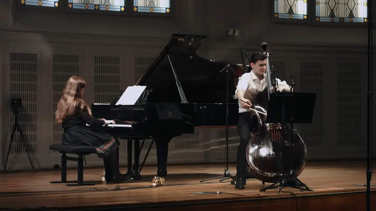 Dominik Wagner (double bass) and Aurelia Visovan (piano) perform Franz Schubert Sonata in A minor for Arpeggione and Piano, D. 821, also known as the Arpeggione Sonata.
