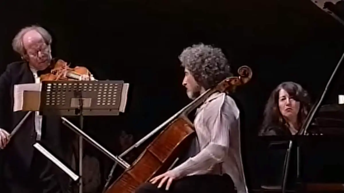 Martha Argerich (piano), Gidon Kremer (violin), and Mischa Maisky (cello) perform Tchaikovsky Piano Trio